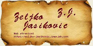Željko Jasiković vizit kartica
